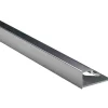 Profilo terminale quadrato alluminio argento brillante 12,5 mm x 2,5 m
