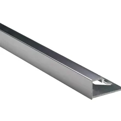 Profilo terminale quadrato alluminio argento brillante 12,5 mm x 2,5 m