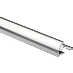Profilo terminale quarto di tondo alluminio argento brillante 8 mm x 2,7 m