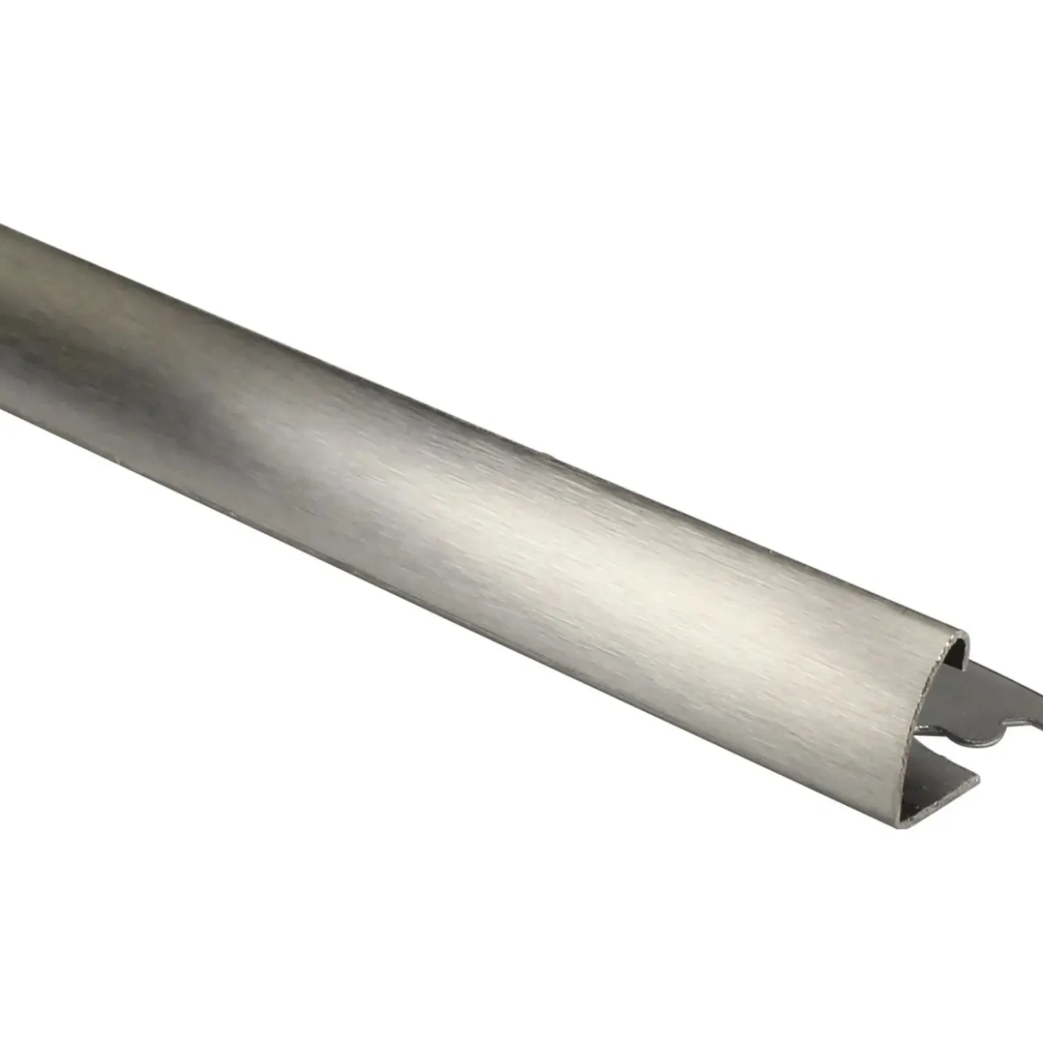 Profilo terminale quarto di tondo in acciaio inox spazzolato 10 mm x 2,5 m