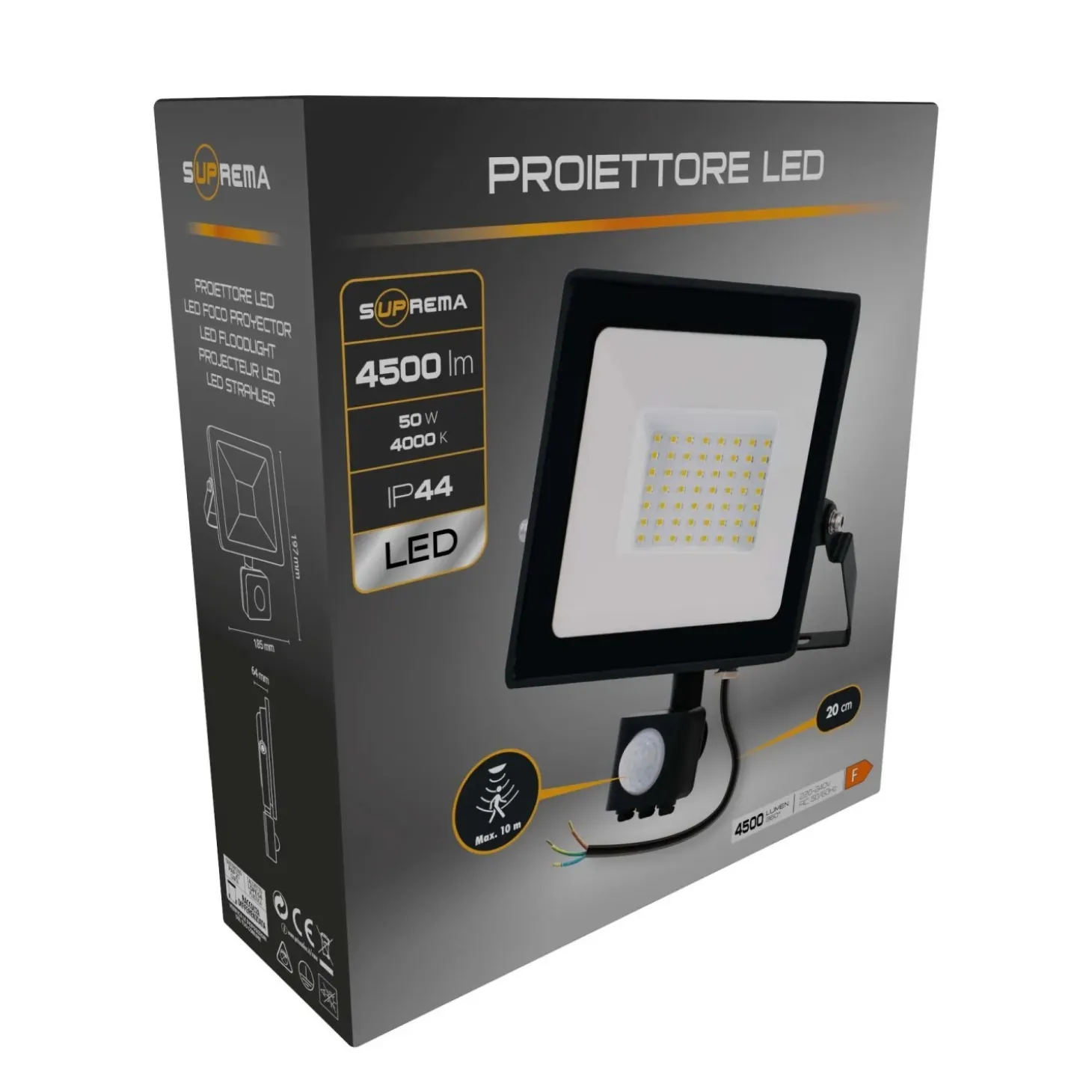 Proiettore LED Floodlight 4500 Lm luce naturale 19,7x18,5x6,4 cm