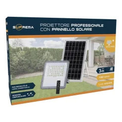 Proiettore LED professionale con pannello fotovoltaico 1200 lm 10W 35x23x1 cm