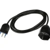 Prolunga con spina 16 A e presa pluristandard 3 m nera