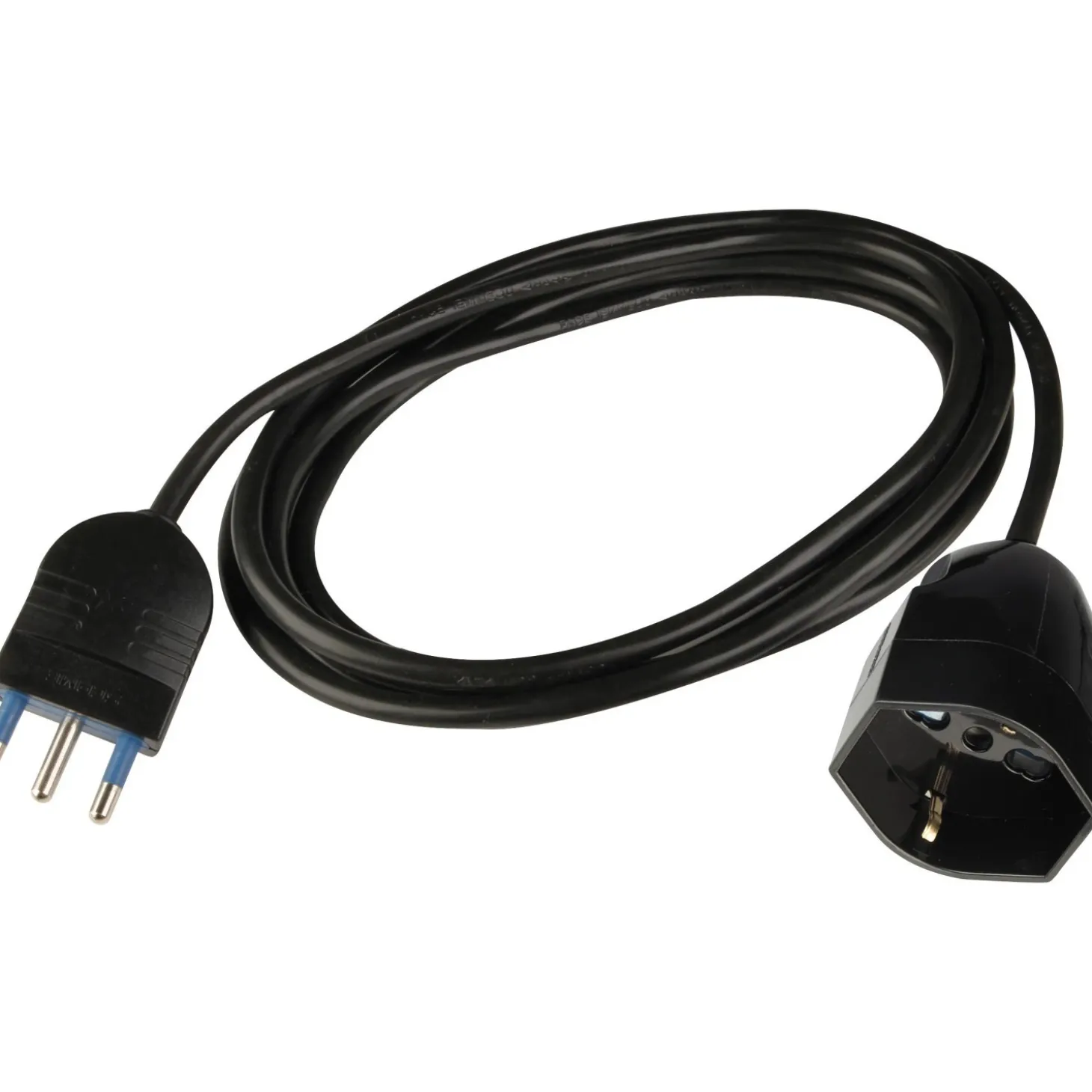 Prolunga con spina 16 A e presa pluristandard 3 m nera