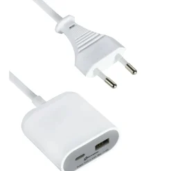 Prolunga USB-A + USB-C 2 m bianco e grigio
