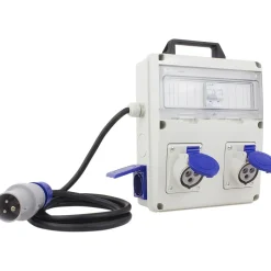 Quadro elettrico 230 V~ con 2 prese civili 2 industriali IP44