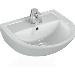 Quarzo lavabo 60x47 monoforo bianco