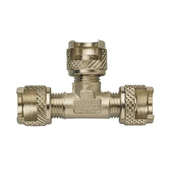 Raccordo aria compressa T con 3 dadi fresati