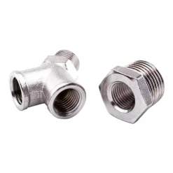 Raccordo a 3 vie 6 mm x 1/4" F - 6 mm x 1/4" M - 12 mm x 1/2" M