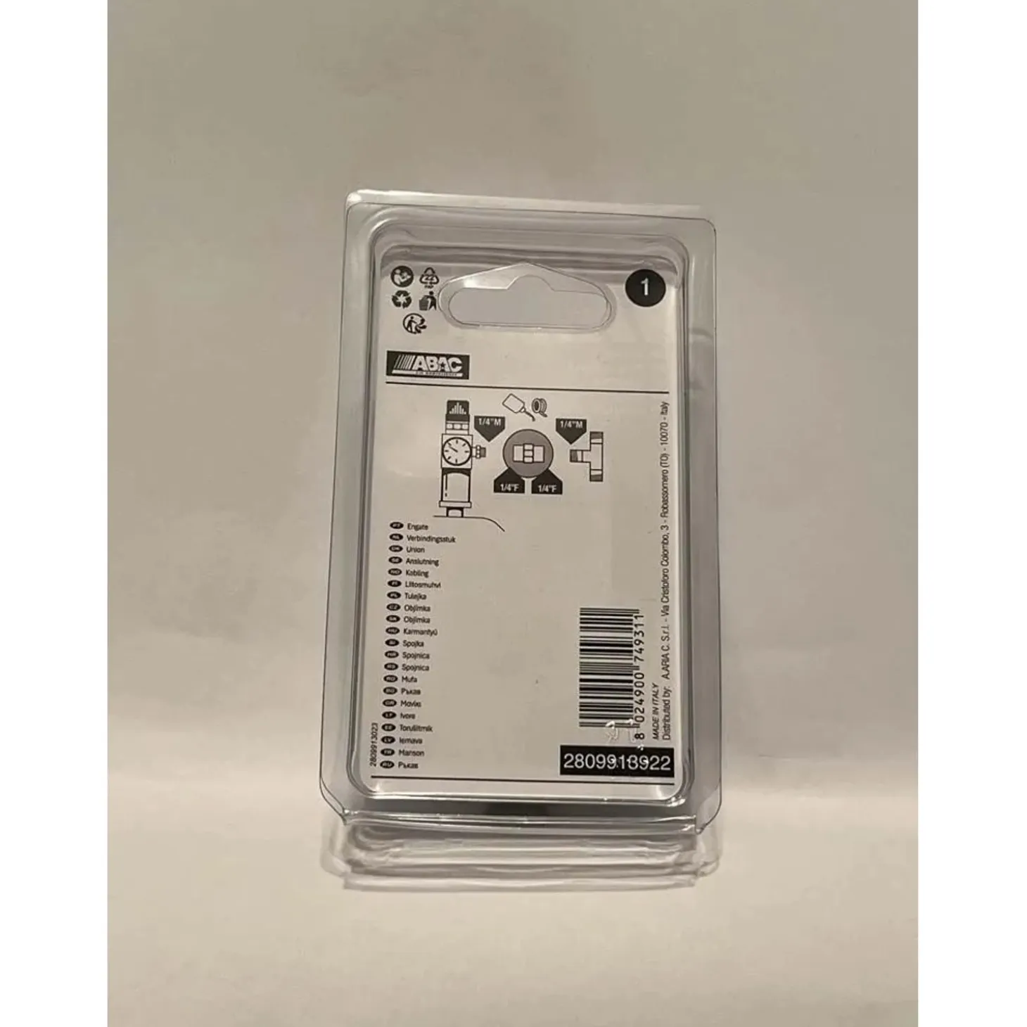 Raccordo doppio ABAC 1/4" femmina