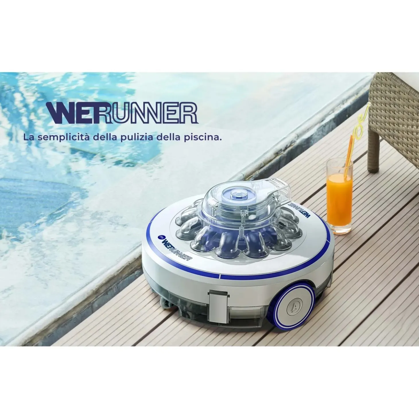 Robot elettrico a batteria per piscine Wet Runner Gre 26,6 W