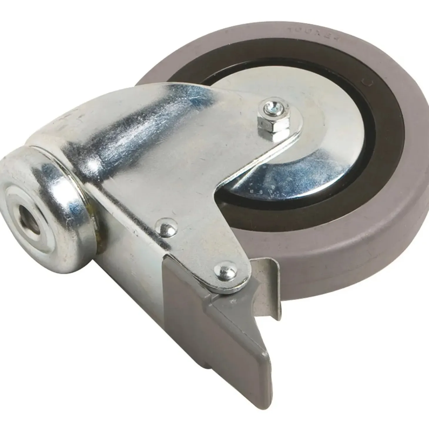 Rotella orientabile con foro bloccaggio e ruota in gomma Ø 100 mm 55 kg