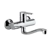 Rubinetto cucin monoc. lavello a muro linea blu cromo