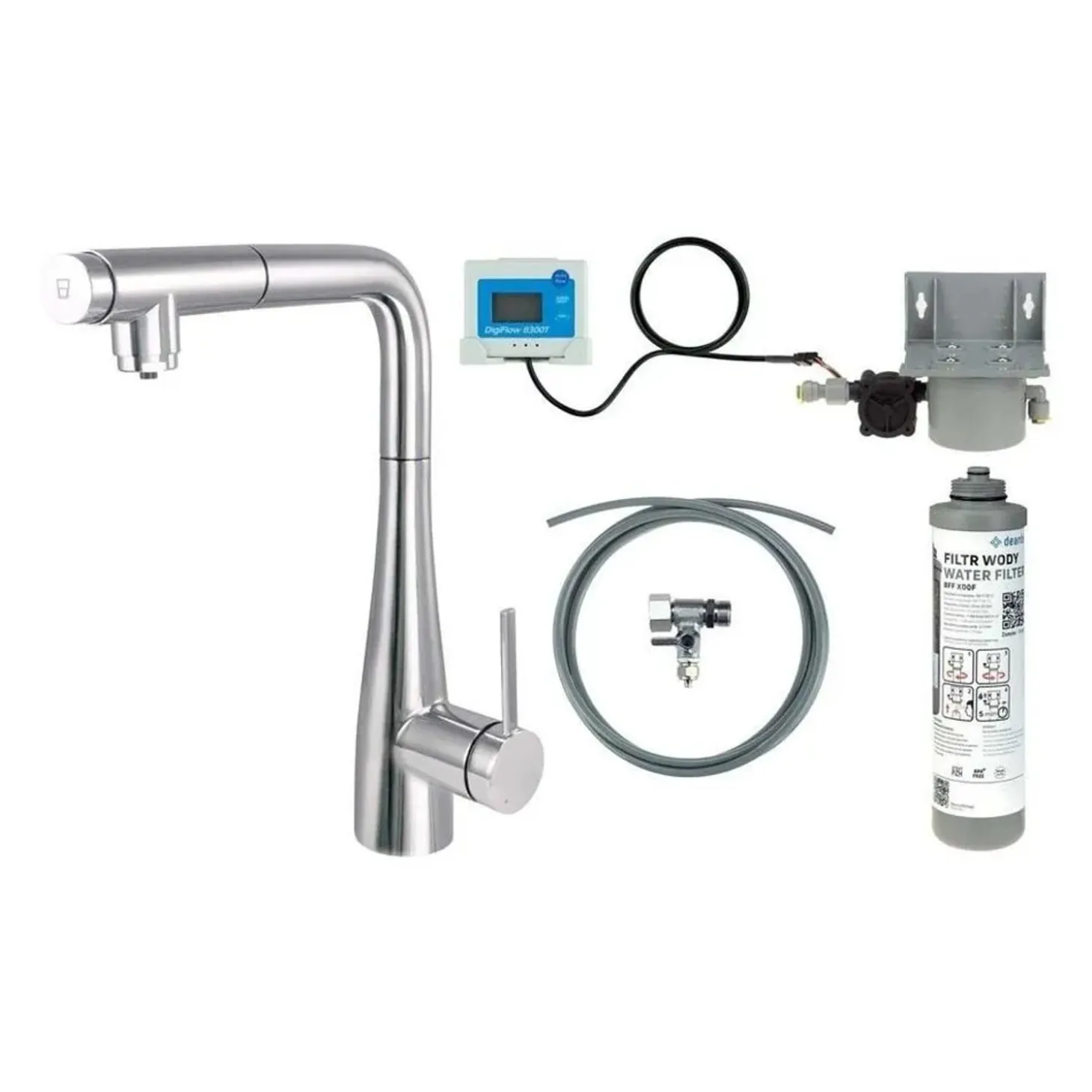 Rubinetto cucina Idrostile bocca estraibile filtro grigio
