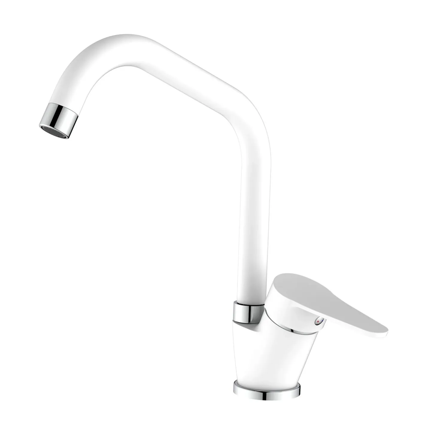 Rubinetto cucina monocomando canna alta Allen bianco opaco