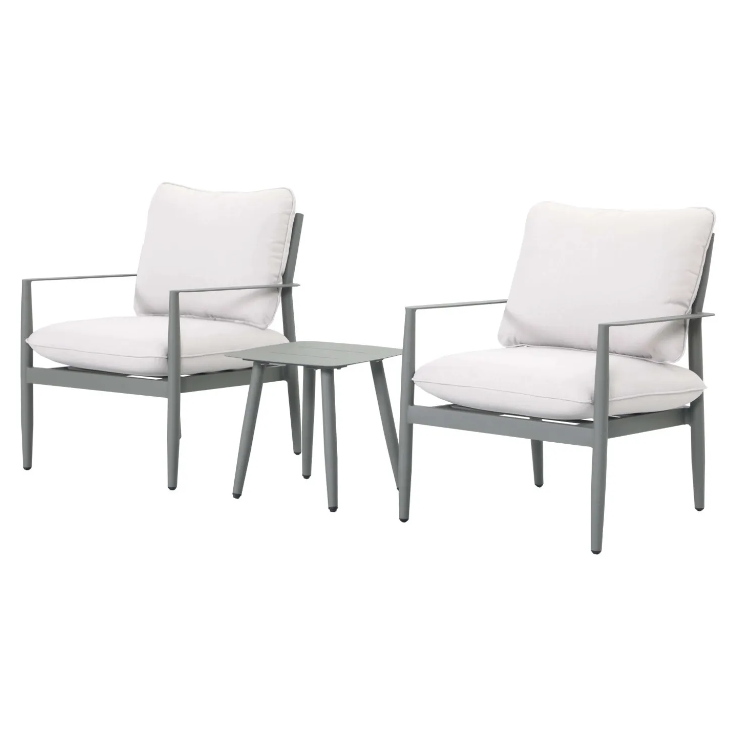 Salotto da balcone Claremont in acciaio e textilene beige 2 posti