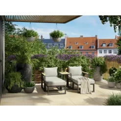 Salotto da giardino Carleton Set lounge in alluminio 5 pz 2 posti