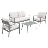 Salotto da giardino Claremont in acc con cuscini poliestere beige 4 posti