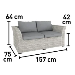Salotto da giardino Hopevale Set Lounge in rattan 6 posti