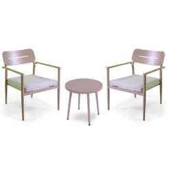Salotto da giardino Ibiza in alluminio beige 2 posti