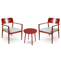Salotto da giardino Ibiza in alluminio rosso terracotta 2 posti