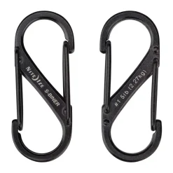 2 s-biner moschettoni doppi in acciaio inox nero