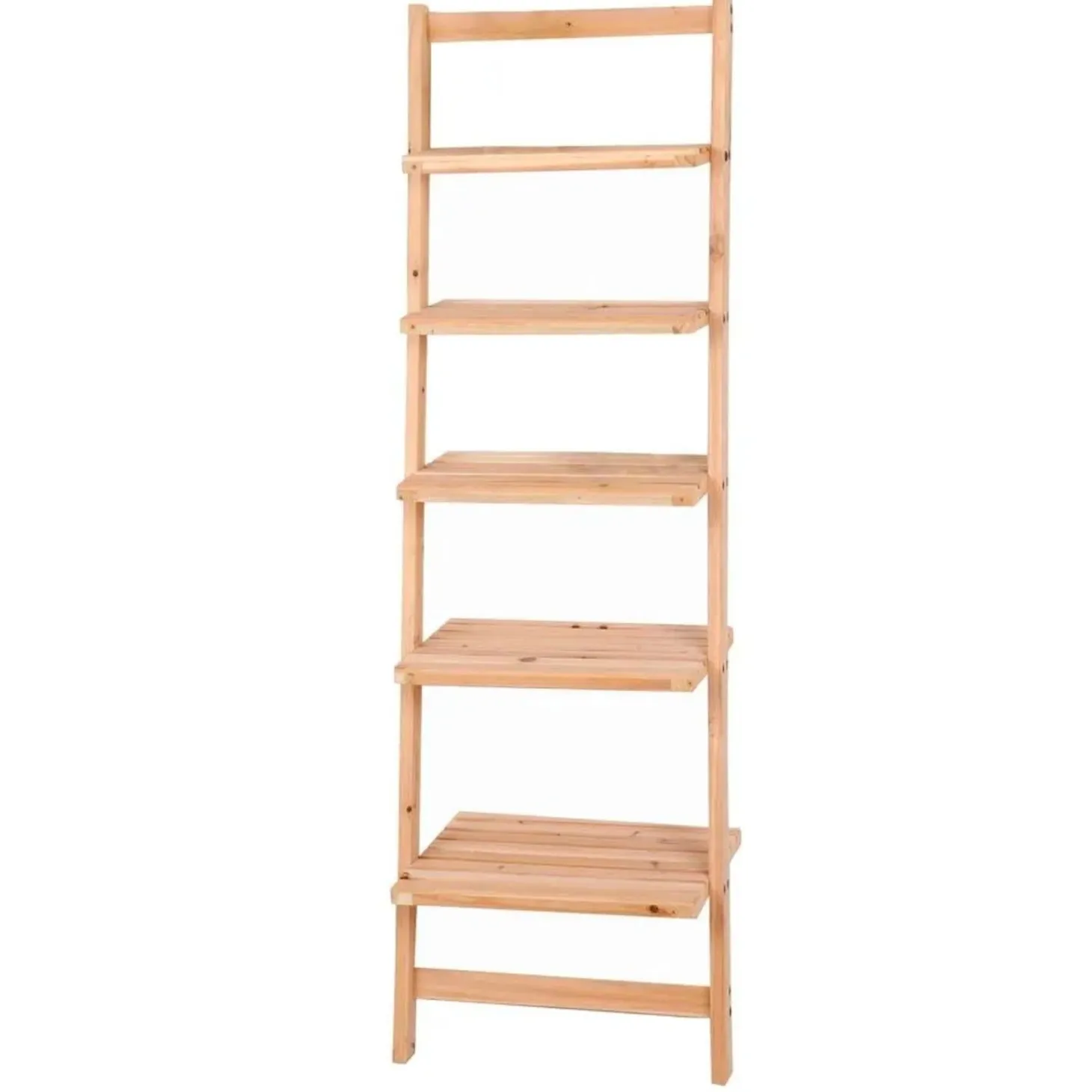 Scaffale a muro in legno di abete 5 ripiani 42x26x132 cm