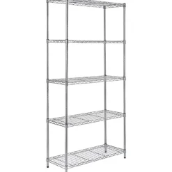 Scaffale in acciaio cromato 5 ripiani 35,2x90,7x181,5 cm 110 kg/ripiano