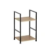Scaffale in metallo con 2 ripiani in pannello truciolare 30x24x48 cm