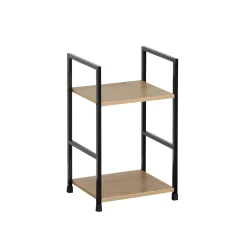 Scaffale in metallo con 2 ripiani in pannello truciolare 30x24x48 cm