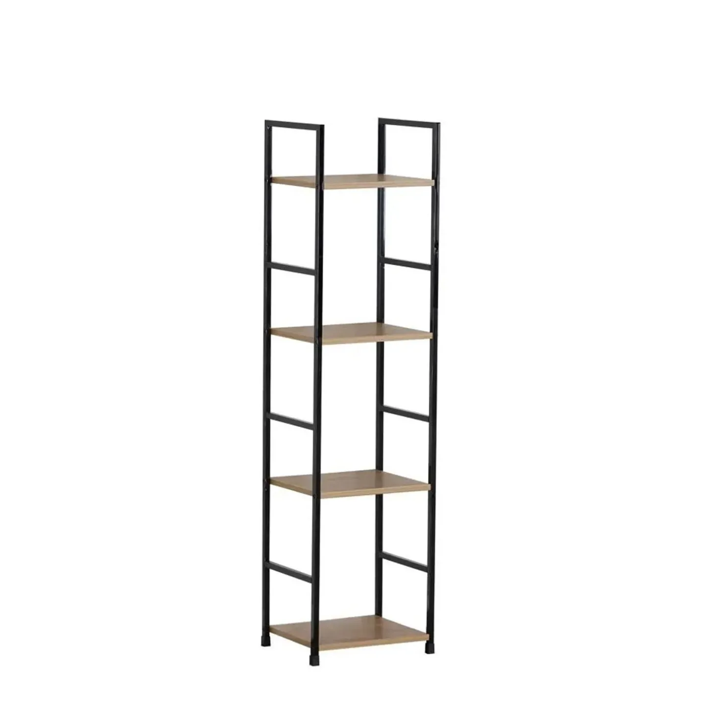 Scaffale in metallo e truciolare 4 ripiani 29x24x112 cm nero