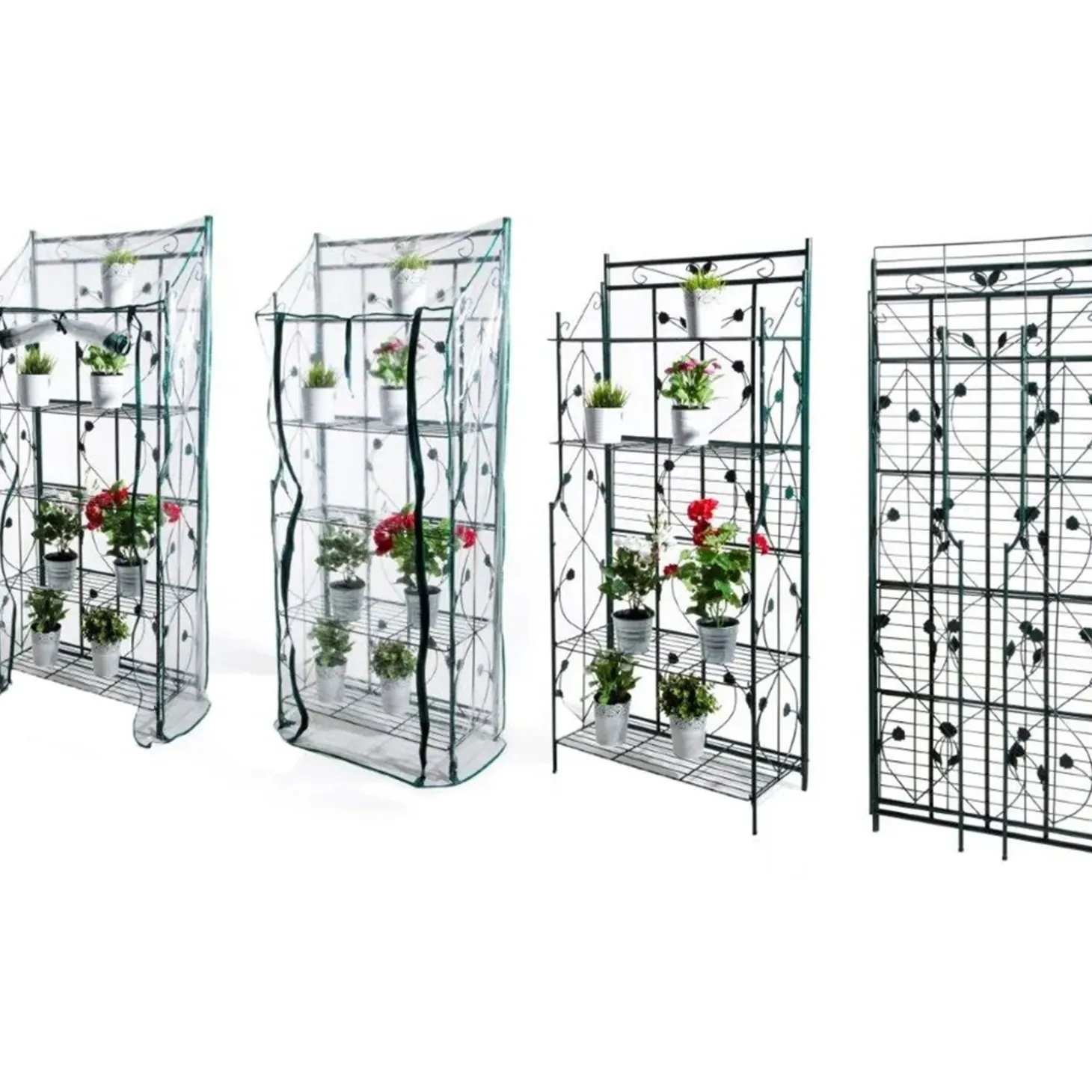 Scaffale in metallo per serre con ripiani rimuovibili 75 cm x 177 cm x 34 cm