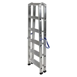 Scala a doppia salita professionale in alluminio Gierre 6 gradini P max 150 kg