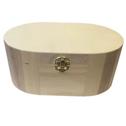 Scatola in legno ovale con gancio grande 23x15x10 cm