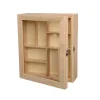 Scatola portaoggetti in legno 2 piani 30x25x10 cm