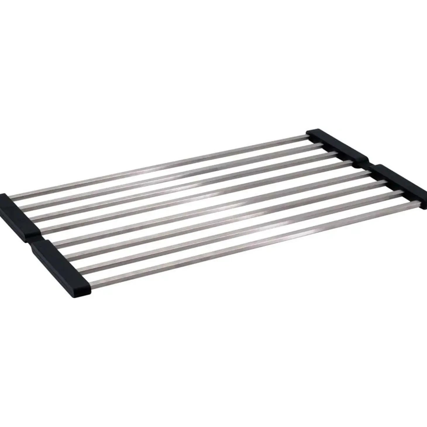 Scolapiatti avvolgibile Idrostile 384x12 mm acciaio spazzolato