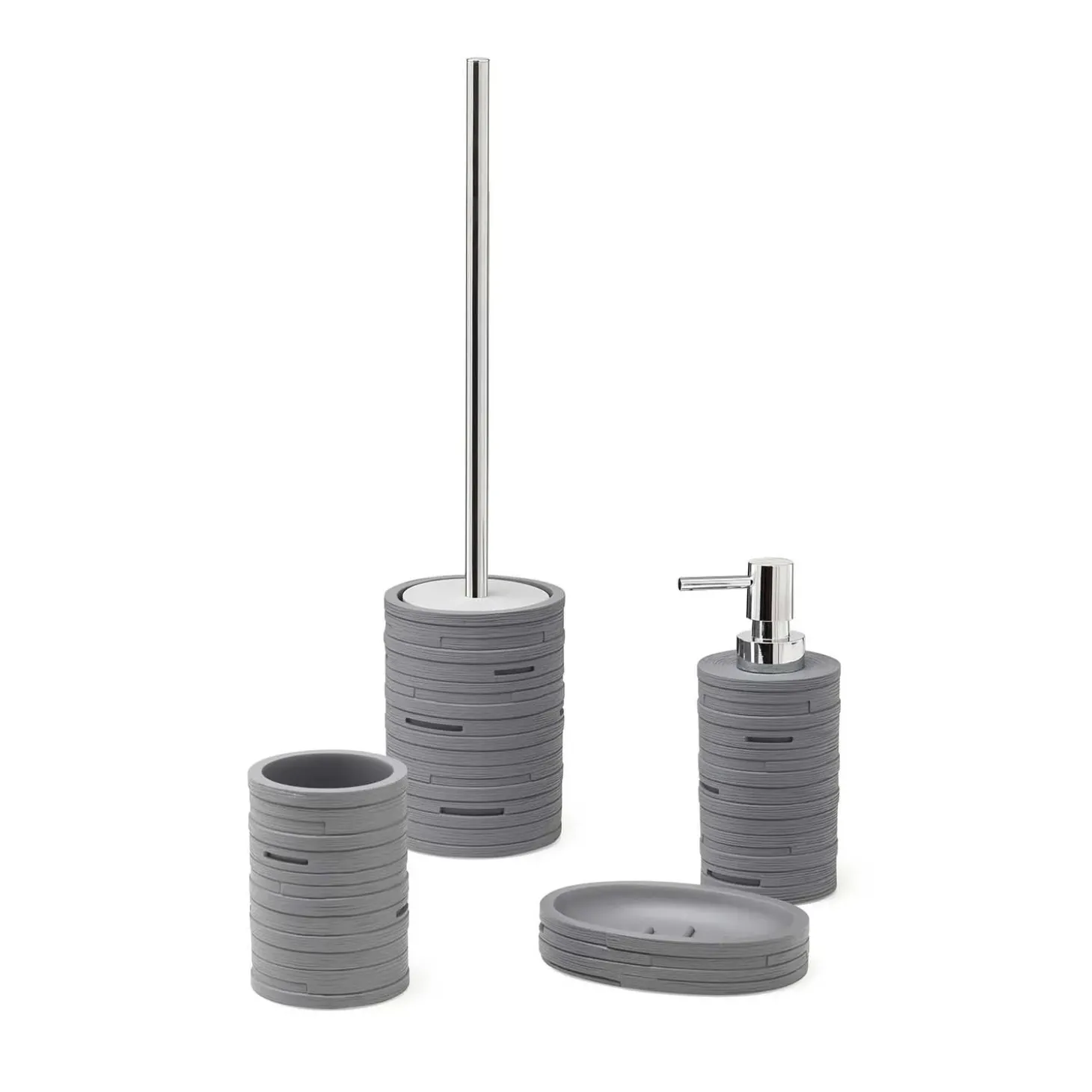 Scopino bagno Helen in resina grigio
