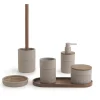 Scopino bagno Thea Bamboom in resina grigio/naturale scuro