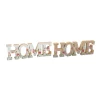 Scritta decorativa in legno HOME 30x10 cm bianco e marrone