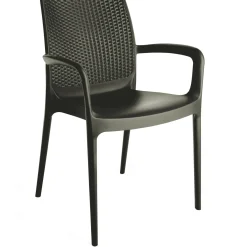 Sedia da giardino con braccioli impilabile Boheme antracite