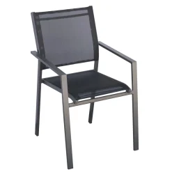 Sedia da giardino con braccioli in alluminio antracite