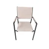 Sedia da giardino con braccioli in alluminio Lillà beige 6 pz