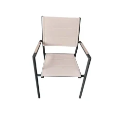 Sedia da giardino con braccioli in alluminio Lillà beige 6 pz
