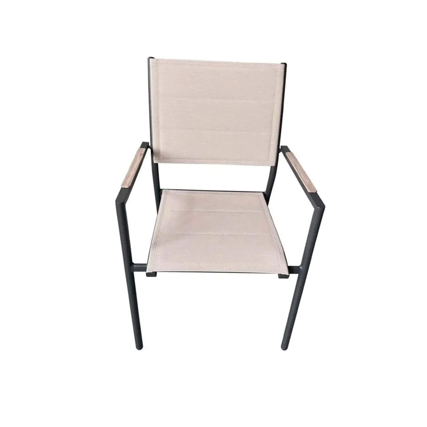 Sedia da giardino con braccioli in alluminio Lillà beige 6 pz