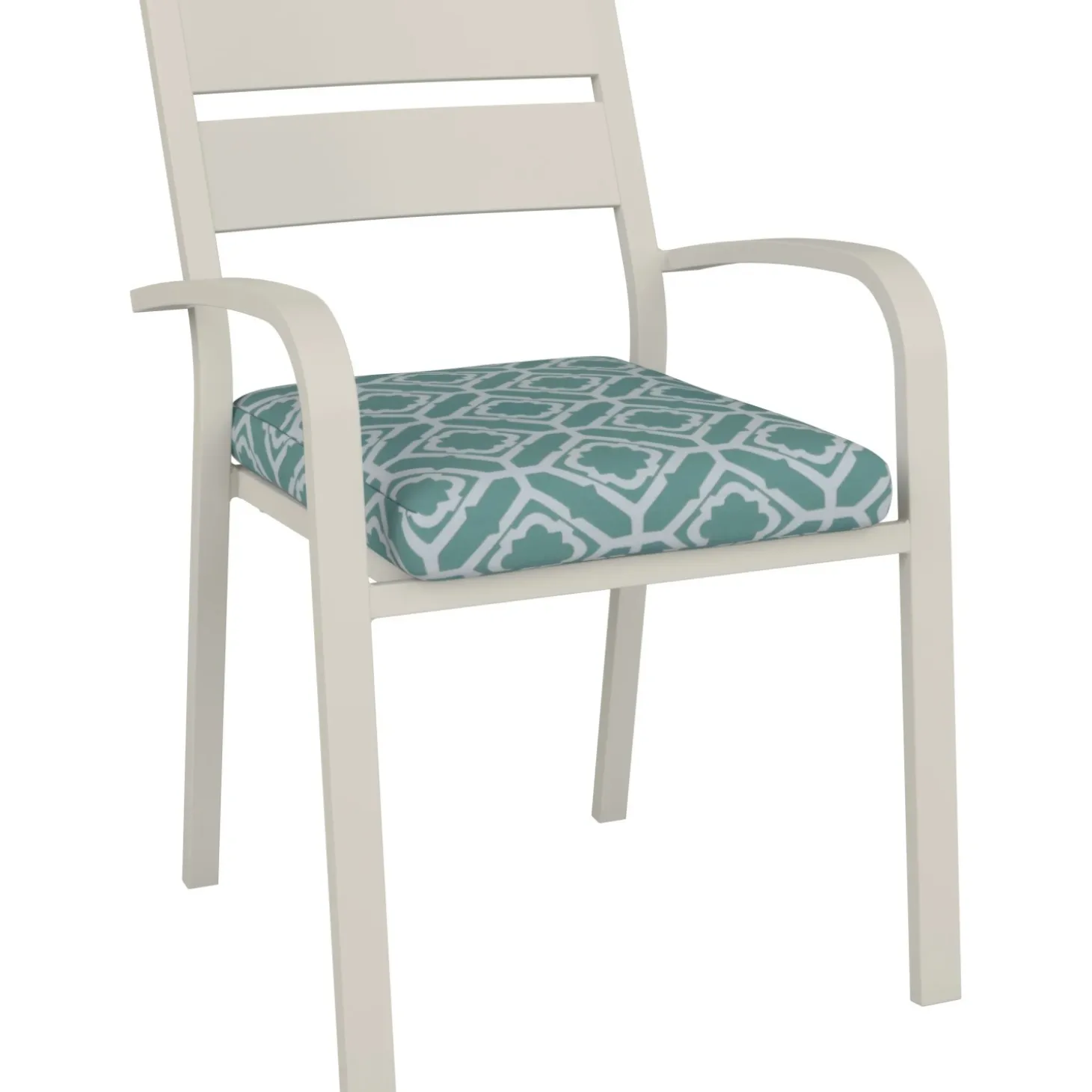Sedia da giardino con cuscino Prata in alluminio impilabile Ecru