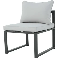 Sedia da giardino Holleton per Set 573114 in acciaio e poliestere grigio