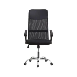 Sedia da ufficio in tessuto con braccioli Nero 61x55x111/121 cm