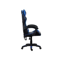 Sedia Gaming ergonomica in similpelle 65x63 H 115/125 cm blu e nero