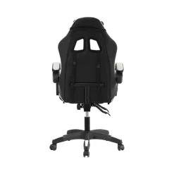 Sedia gaming reclinabile con poggiapiedi e supporto lombare nero/bainco