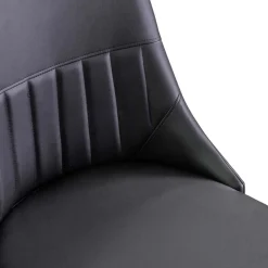 Sedia in ecopelle Oliver nero con struttura nera 48x58xh48/90 cm